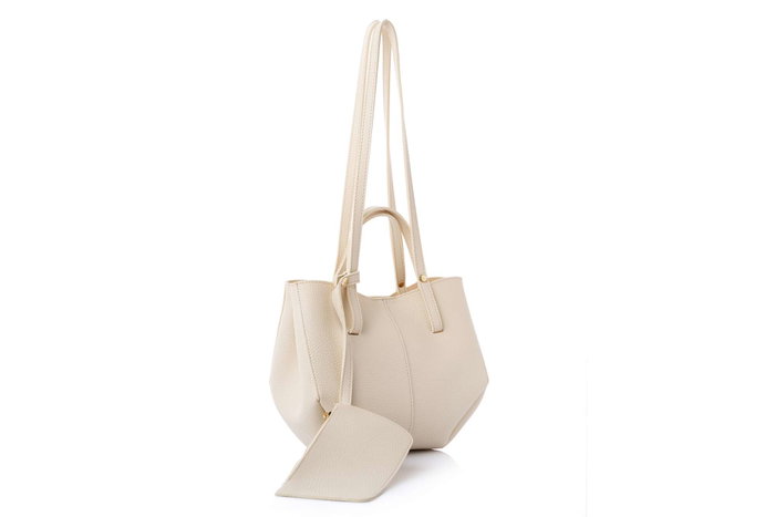 Lucky Bees 1274 Bolso de Hombro Crema, 100% Cuero de Polivinilo, 28x13x22 cm